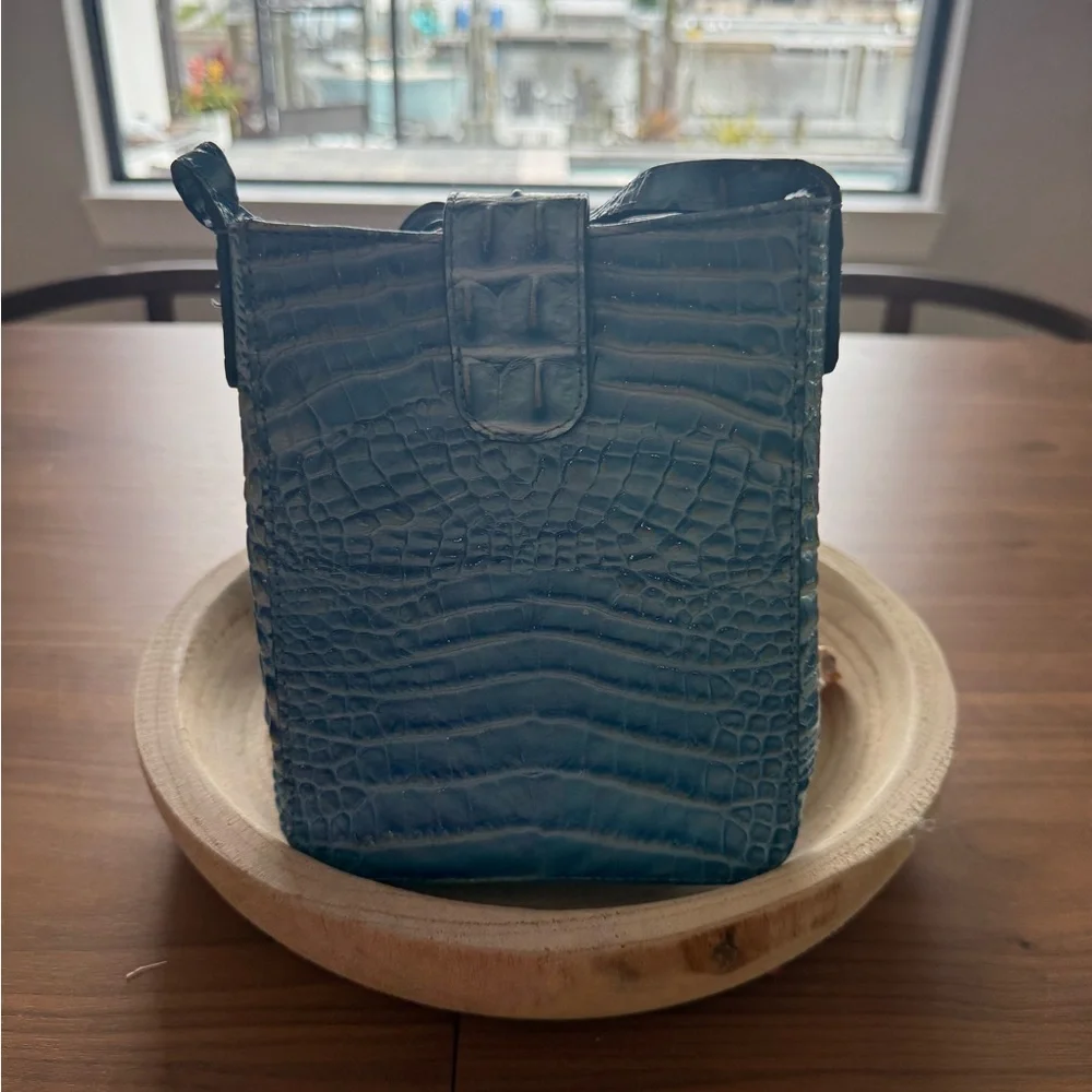 Brahmin Marley Melbourne Blue Embossed Women's Bag - Picture 2 of 2